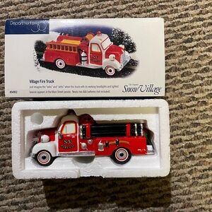 Department 56 Village Fire Truck in Red and White